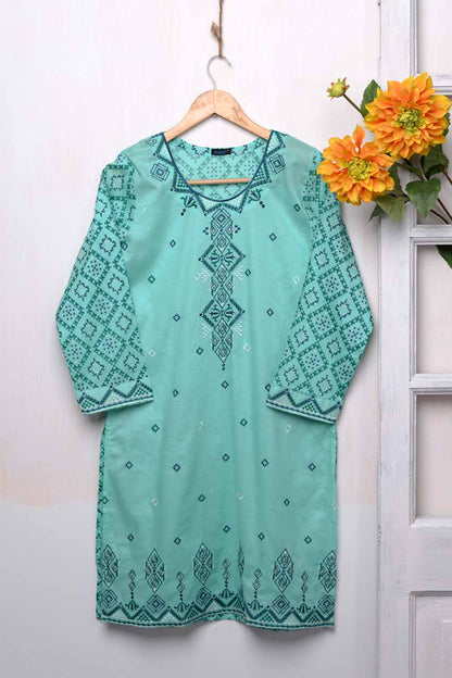 Cambric Embroidered & Printed Kurti  - Barfi (P-181-19-SG)