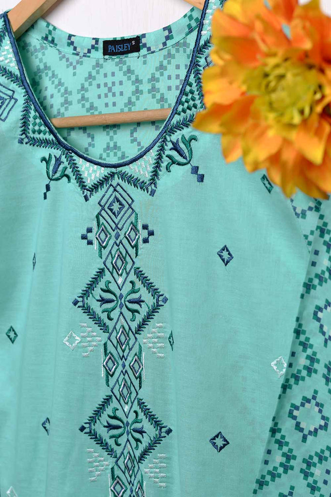 Cambric Embroidered & Printed Kurti  - Barfi (P-181-19-SG)