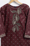 Cambric Printed and Embroidered Kurti - Blazzing (P-265-19-Maroon)