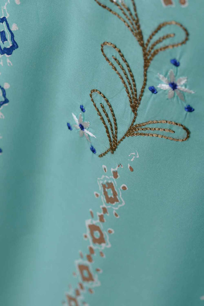 Cambric Embroidered & Printed Kurti - Block Tex (P-203-19-F)