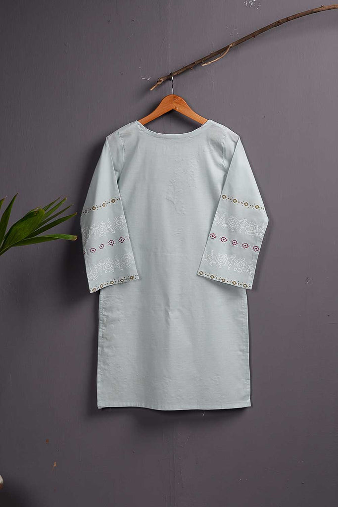 Cambric Embroidered & Printed Kurti - Block Tex (P-203-19-LG)