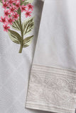 Cambric Embroidered & Printed Kurti - Blush (P-264-19-White)