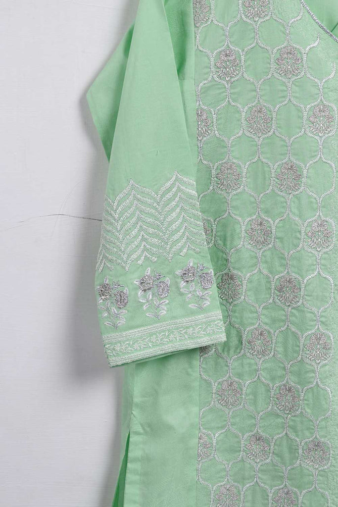 Cambric Embroidered & Printed Kurti - Bowl (P-33-20-Pista)