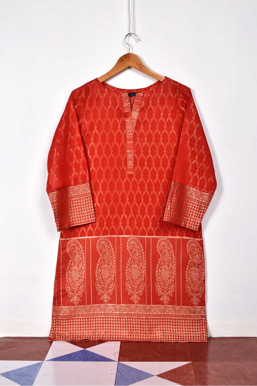 Banarsi Jacquard Kurti - Carry Daman (JT-04-Red)