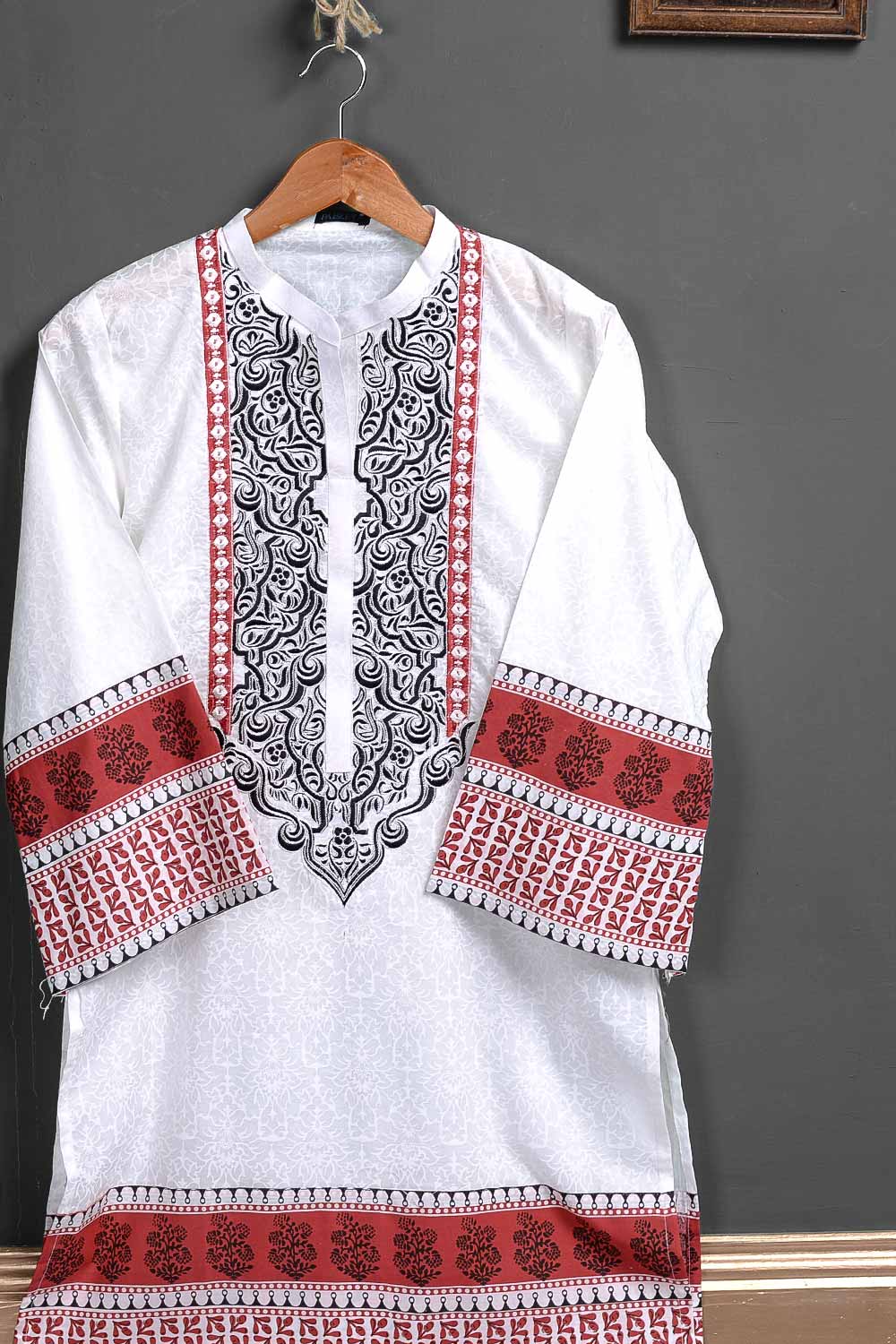 Cambric Printed & Embroidered Kurti - Charm P-105-18