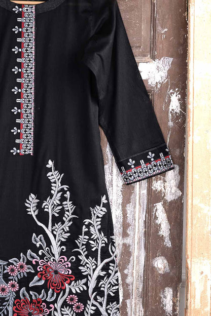 Cambric Embroidered Kurti - China Town P-58-18-BLK