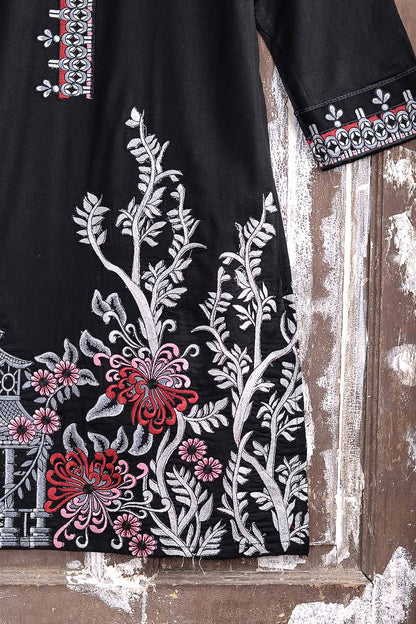 Cambric Embroidered Kurti - China Town P-58-18-BLK