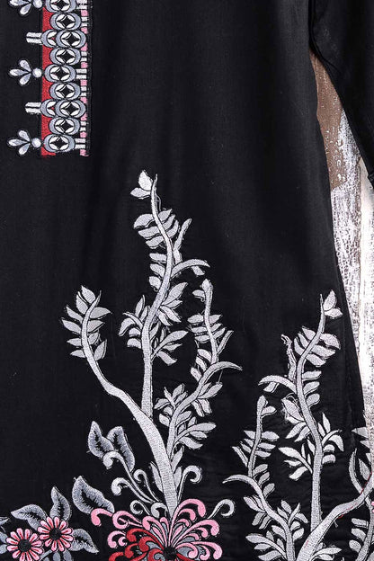 Cambric Embroidered Kurti - China Town P-58-18-BLK