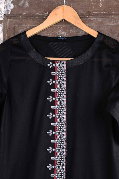 Cambric Embroidered Kurti - China Town P-58-18-BLK