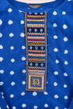 Cambric Printed & Embroidered Kurti - Chunri Lawn Shirt (P-CL-21-Blue)