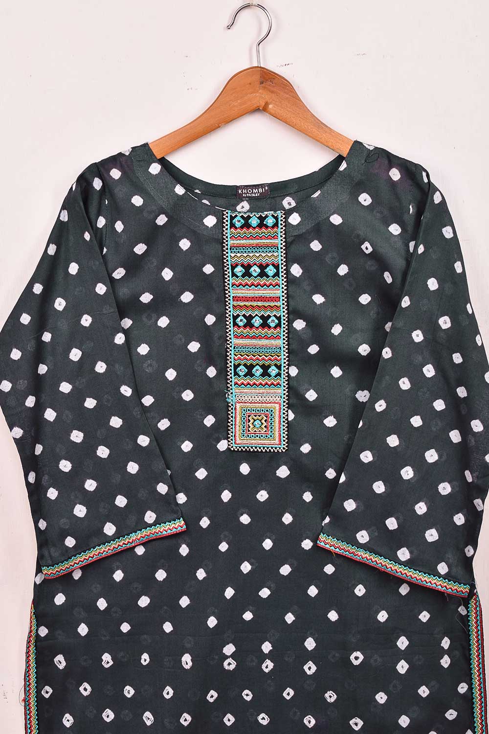 Cambric Printed & Embroidered Kurti - Chunri Lawn Shirt (P-CL-21-Grey)