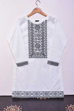 Cambric Printed & Embroidered Kurti - Circular (P-16-21-White)