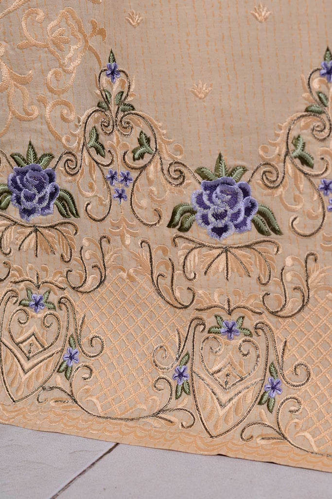 Cambric Embroidered & Printed Kurti - Classic (P-239-19-Peach)