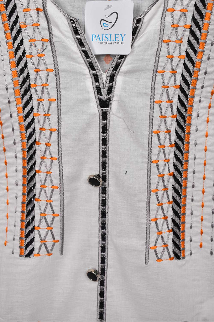 Embroidered Kurti with Pockets - Cobra white (P-244-19-White)