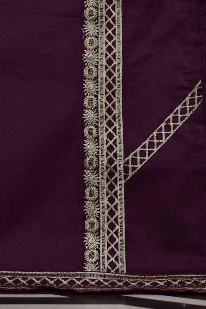 Cotton Embroidered Stitched Kurti - Coins (ES-001A-Purple)