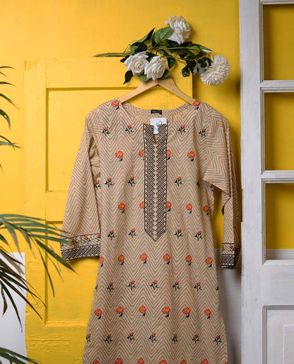 Cambric Embroidered & Printed Kurti  - Cross Stitch (P-164-19-C)