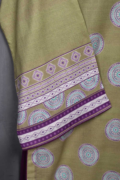 Cambric Printed Kurti - Digital Angrakha (P-66-20-YellowGreen)