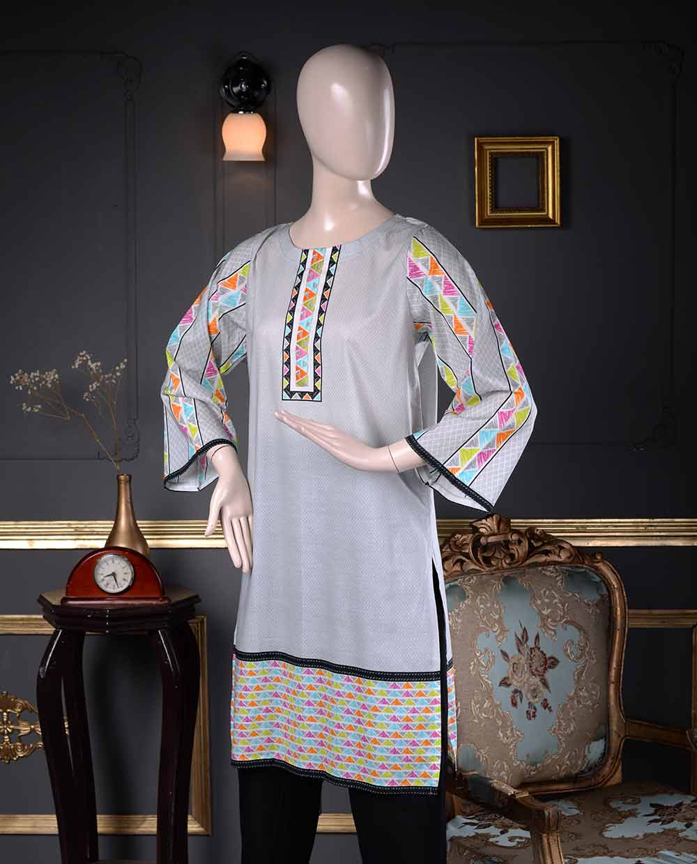 Lawn Printed & Embroidered Kurti (P-162-19) Digital Daaman