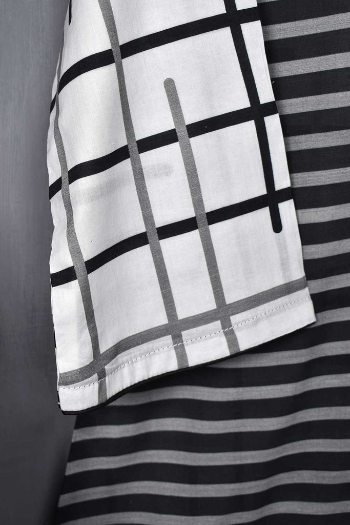 Cambric Printed Kurti - Digital Grey Black (P-65-20)