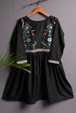 Cambric Embroidered Kurti - Embroidered Frock (P-14-20-Black)
