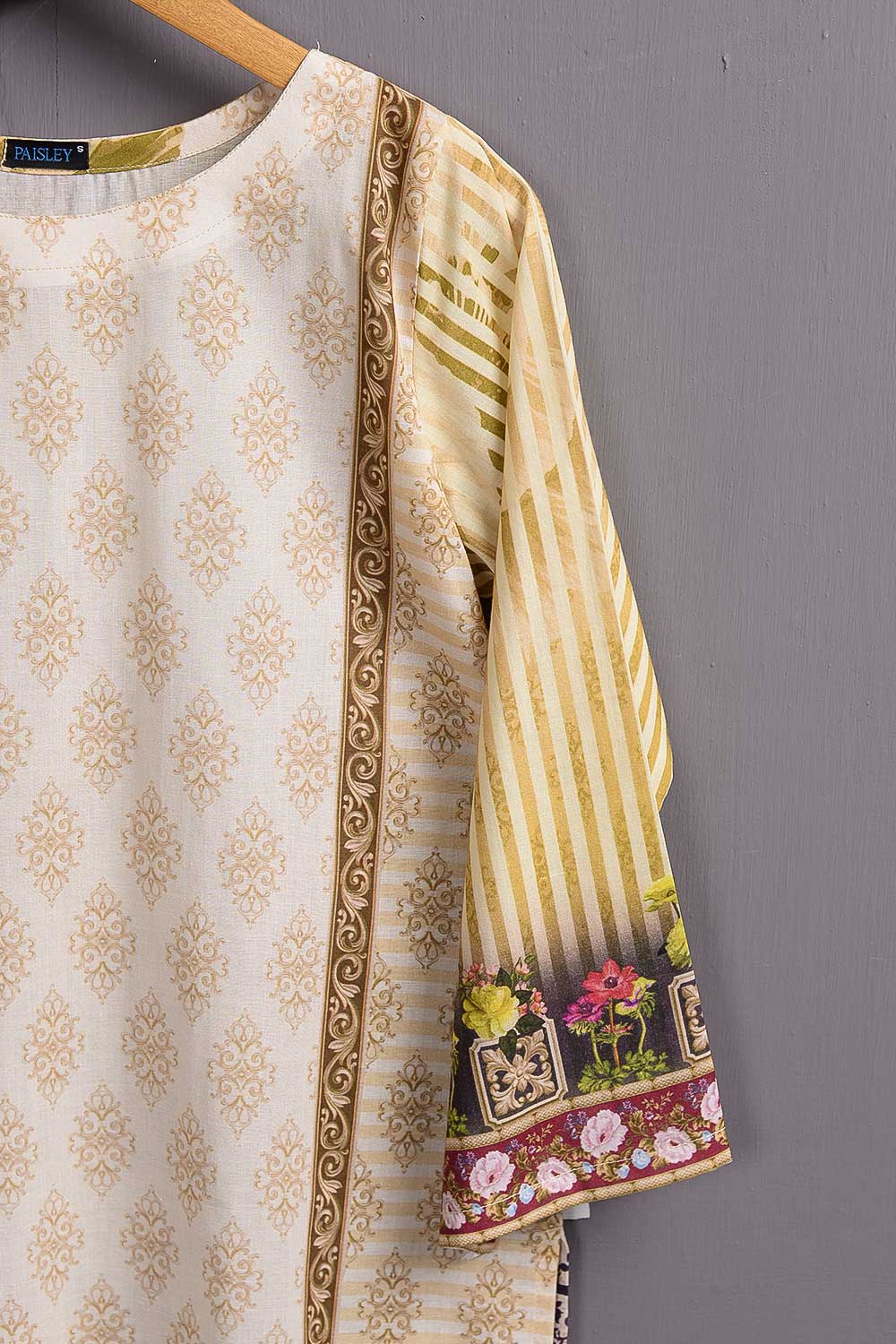 Lawn Printed Kurti - Eminence Cream (EM-002)