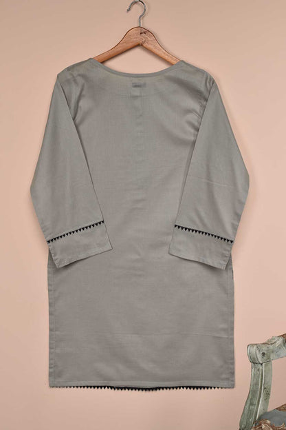 STITCHED COTTON CAMBRIC KURTI - FINESSE (LT-07A-GREY)