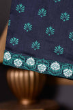 Cambric Printed & Embroidered Kurti - Gems (P-212-19-NavyBlue)
