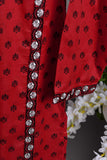 Cambric Printed & Embroidered Kurti - Gems (P-212-19-Red)