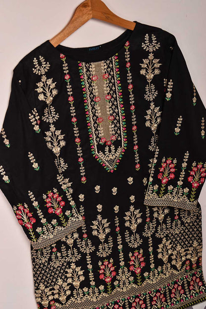 Cambric Embroidered Kurti - Gold Era (P-04-21-Black)