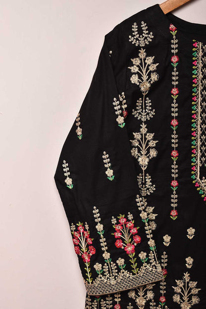 Cambric Embroidered Kurti - Gold Era (P-04-21-Black)