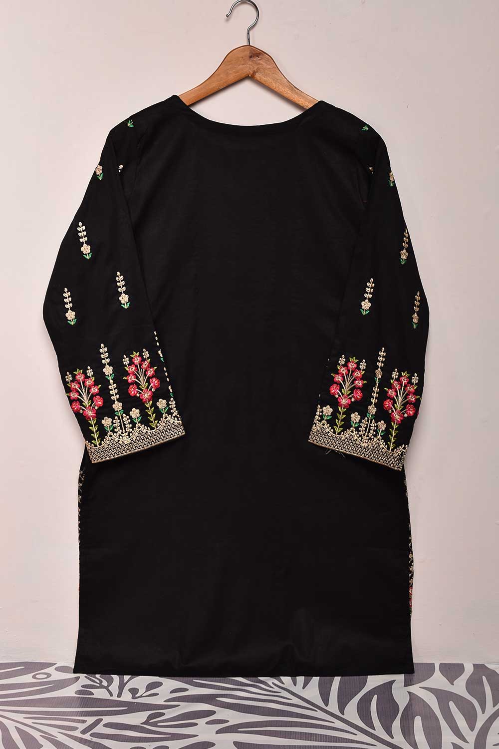 Cambric Embroidered Kurti - Gold Era (P-04-21-Black)