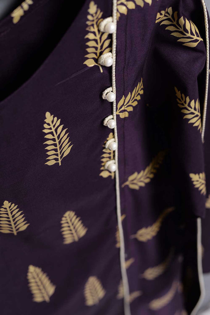Cambric Printed Kurti - Golden Dragon (P20-003-Purple)