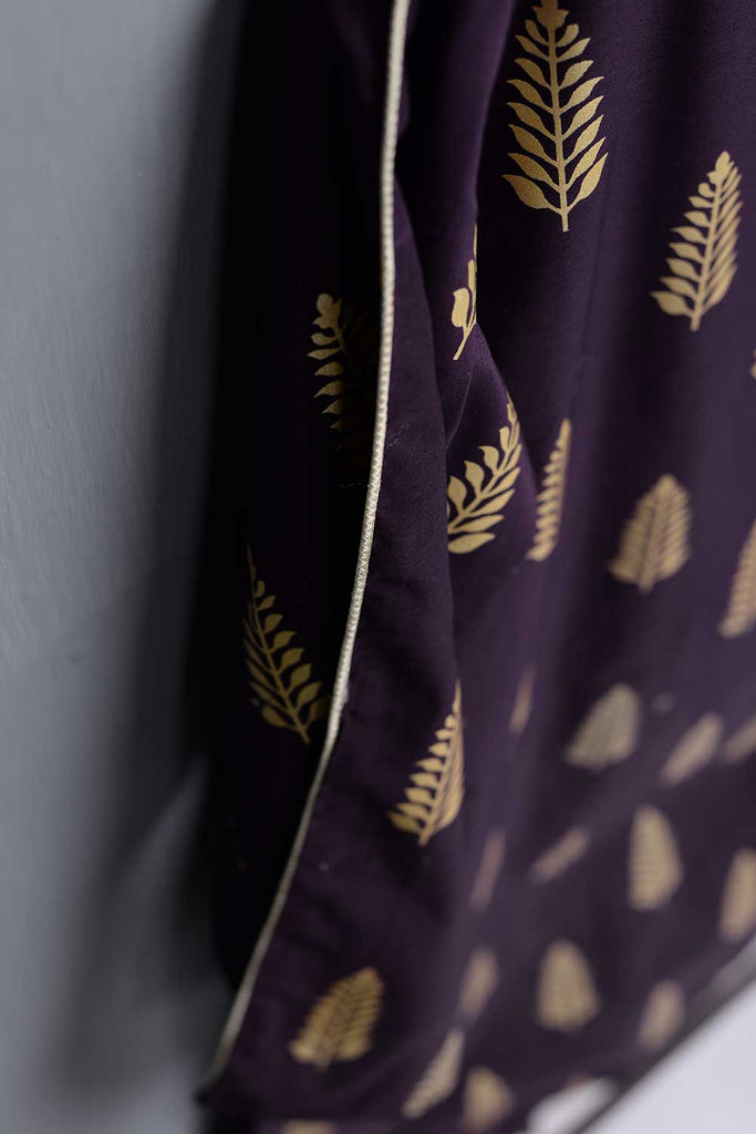 Cambric Printed Kurti - Golden Dragon (P20-003-Purple)