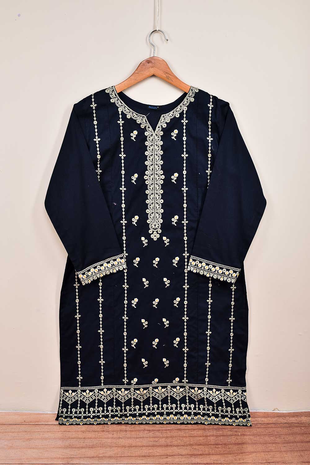 Cotton Embroidered Stitched Kurti - Horbax (P-39-21-Navy Blue)