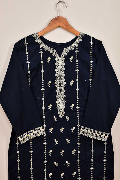 Cotton Embroidered Stitched Kurti - Horbax (P-39-21-Navy Blue)