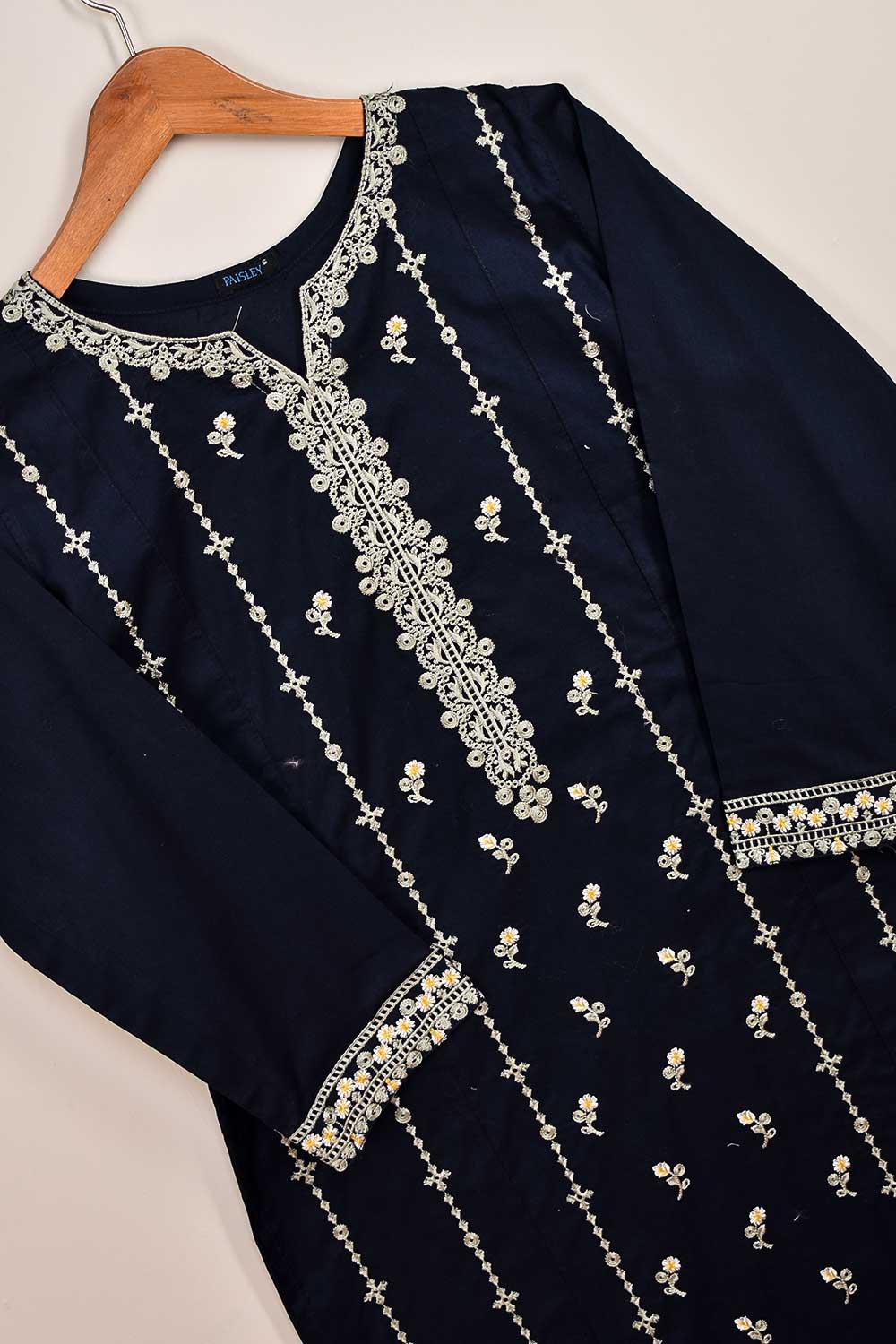 Cotton Embroidered Stitched Kurti - Horbax (P-39-21-Navy Blue)