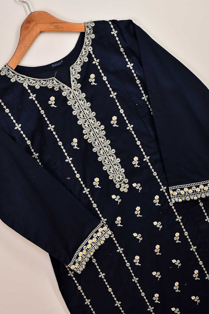 Cotton Embroidered Stitched Kurti - Horbax (P-39-21-Navy Blue)