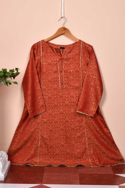 Banarsi Jacquard Kurti - Red Top (JT-02-Red)