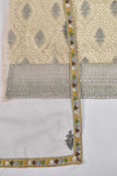 2 Pc Organza Embroidered Stitched Kurti with Net Embroidered Dupatta - Khombi 06 (K-06-P-Cream)