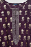 Cambric Printed & Embroidered Kurti - Mashroom (P-91-20-Magenta)