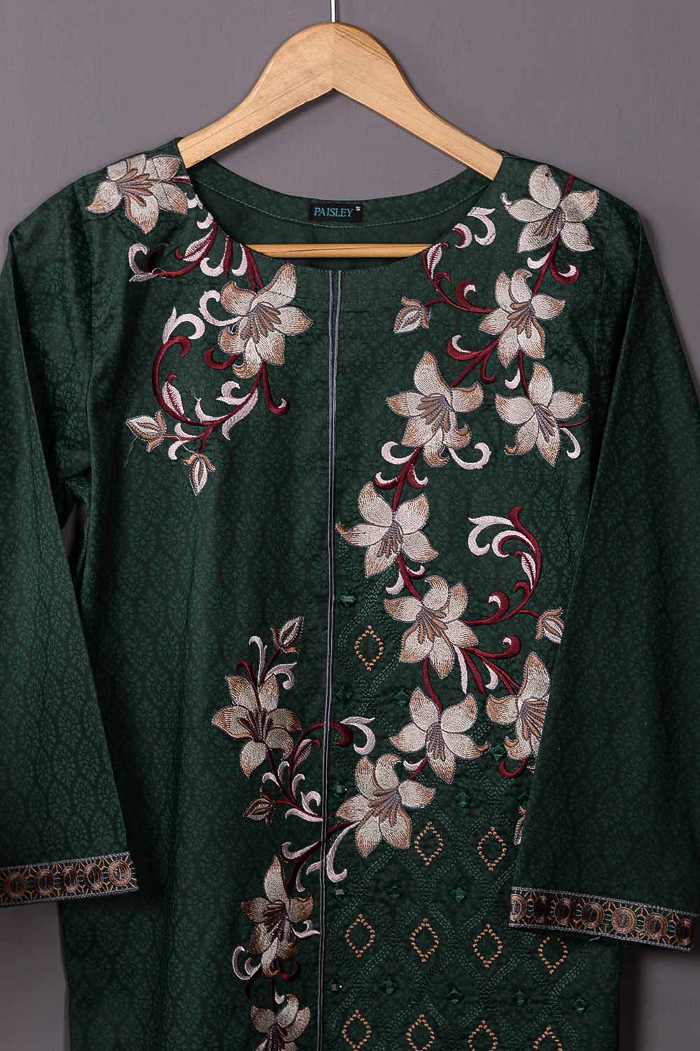 Cambric Printed & Embroidered Kurti - Mirror (P-237-19-G)