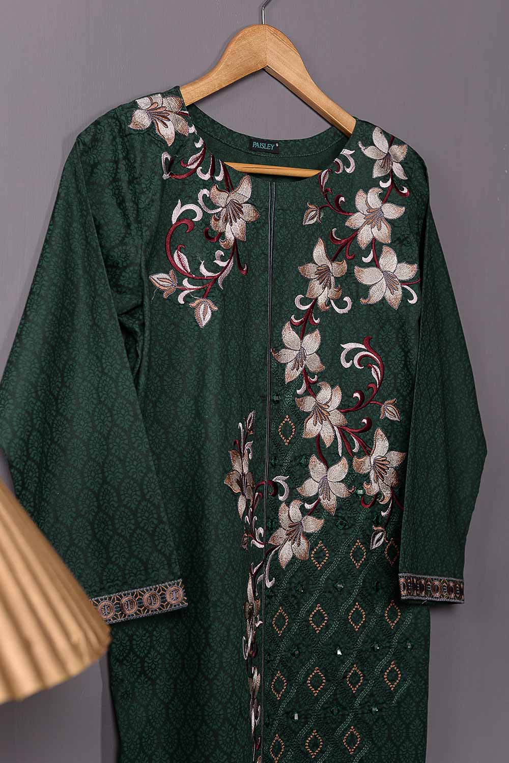 Cambric Printed & Embroidered Kurti - Mirror (P-237-19-G)