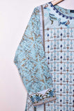 Cambric Printed & Embroidered Kurti - Moam Batti (P-17-21-SkyBlue)
