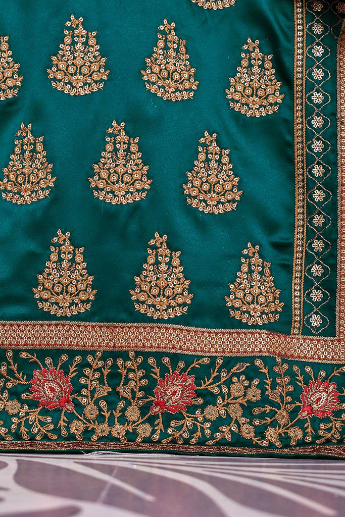 Silk Embroidered Kurti – Mountain (P-19-20-Bottle Green)