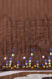 Cambric Printed & Embroidered Kurti - Multi Bail (P-155-19-Brown)