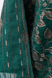 Raw Silk Khaddi Net Kurti with Organza Jacquard Dupatta - ORG-001-P-40-20 (Green)