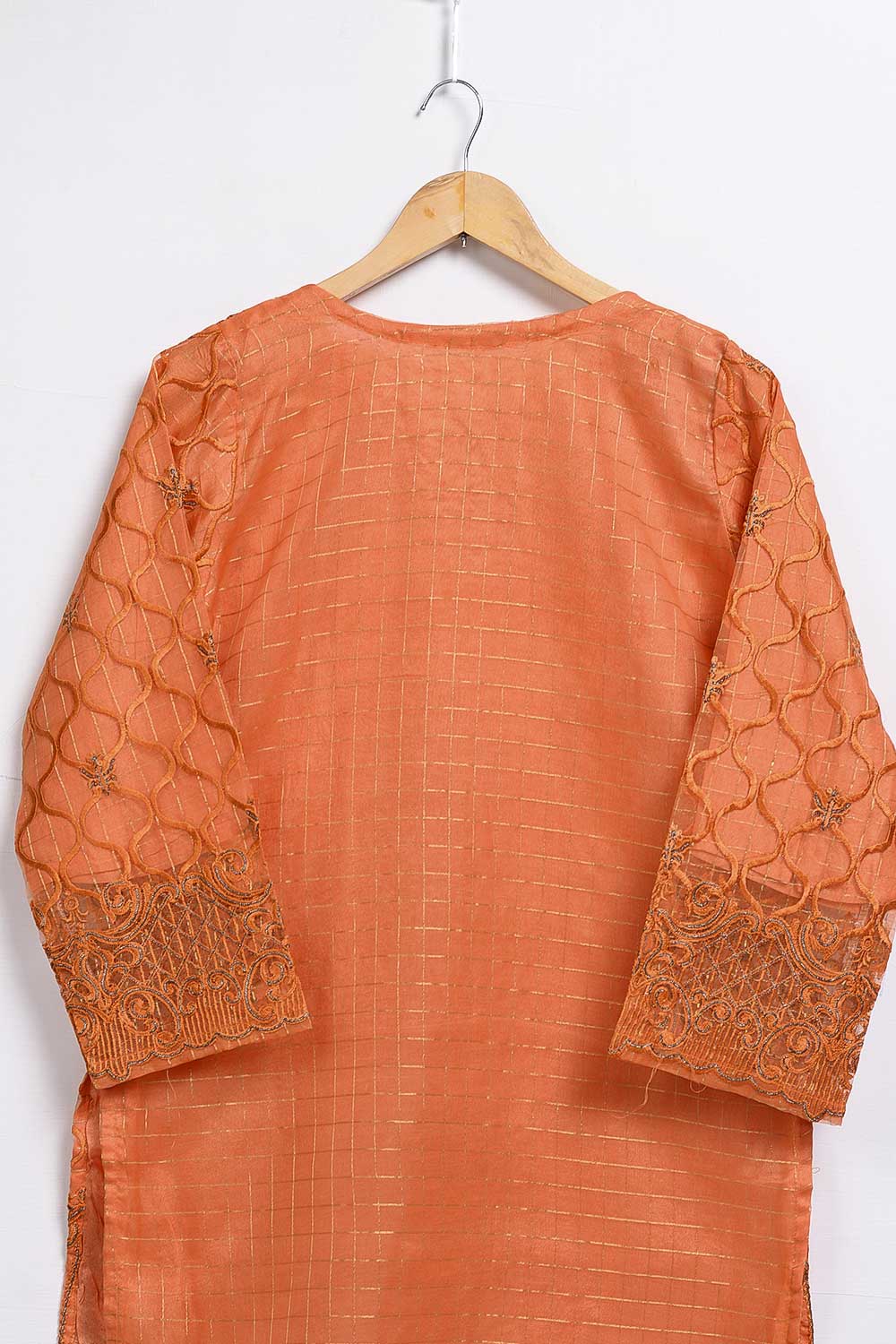 Organza Embroidered Kurti - ORG-006-P-45-20 (Orange)