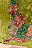 Organza Embroidered Kurti - ORG-007-P-46-20 (Olive-Green)