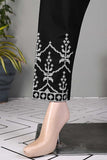 P-02B-22-Black - Charming Silhouettes - Cotton Embroidered Stitched Trouser