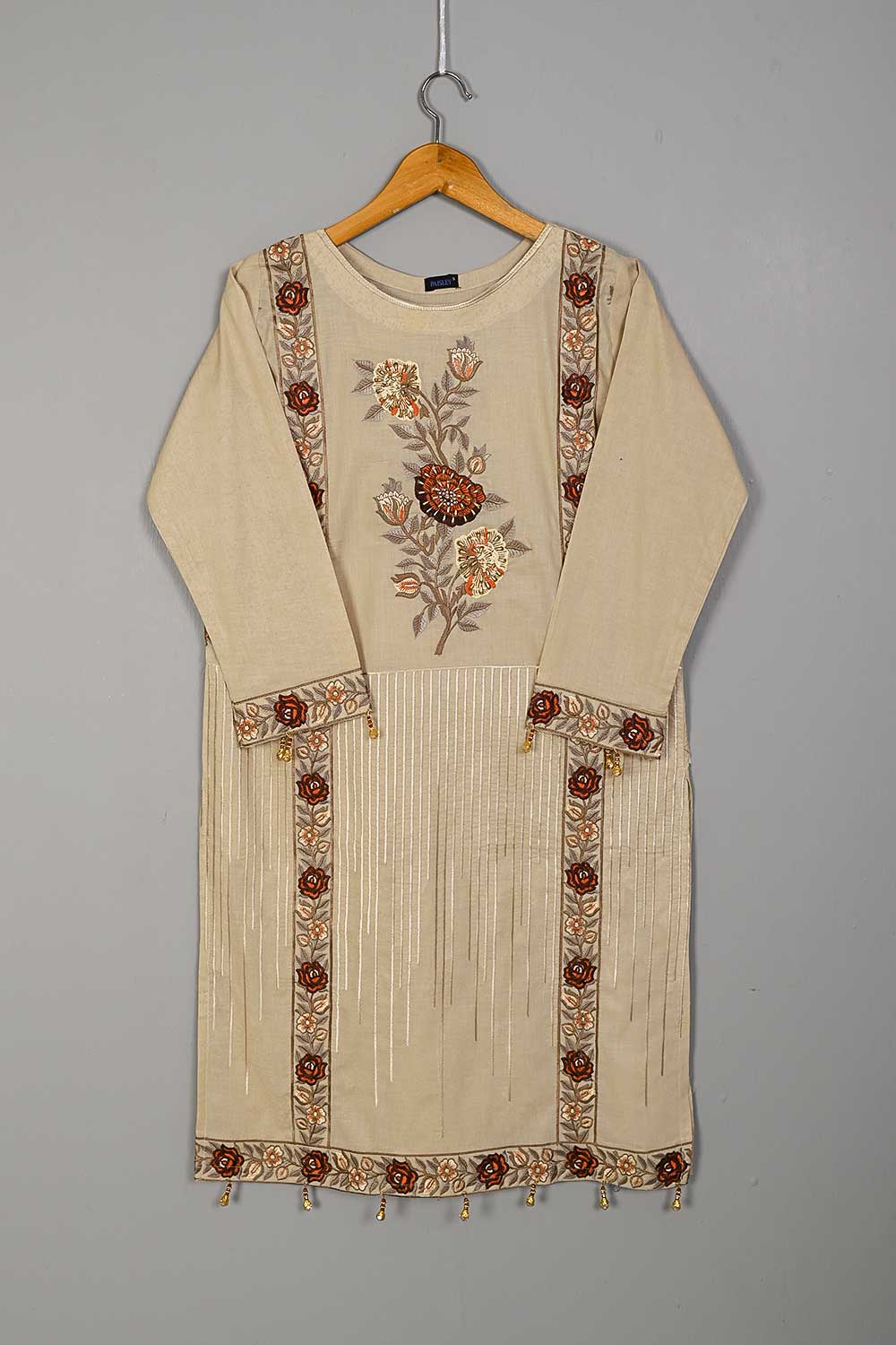 P-57-21-Skin - Royal Rose - Cambric Embroidered Kurti